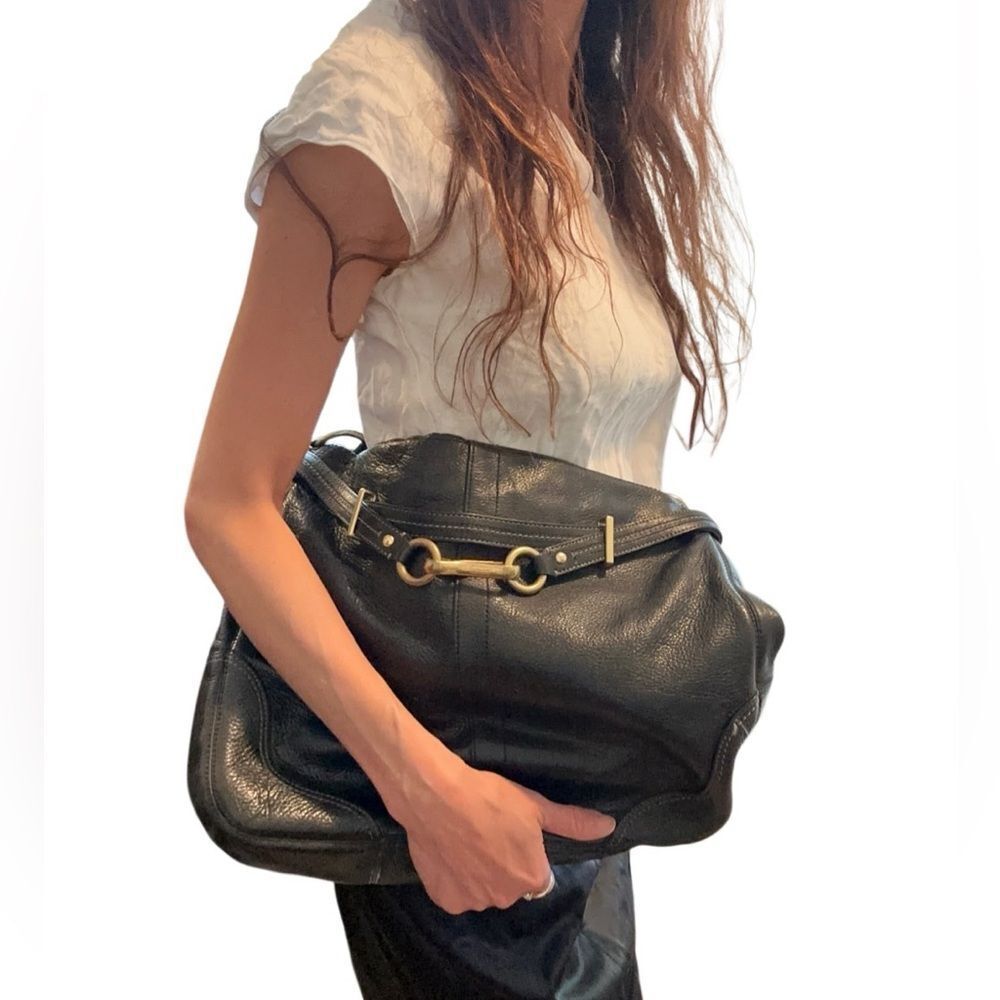 Coach Black Leather Hobo Bag with Gold Hardware - Picture 9 of 9